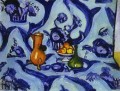 Mantel azul fauvismo abstracto Henri Matisse decoración moderna naturaleza muerta